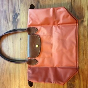 NWT Longchamp Le Pliage Large Nylon Shoulder Tote blush color